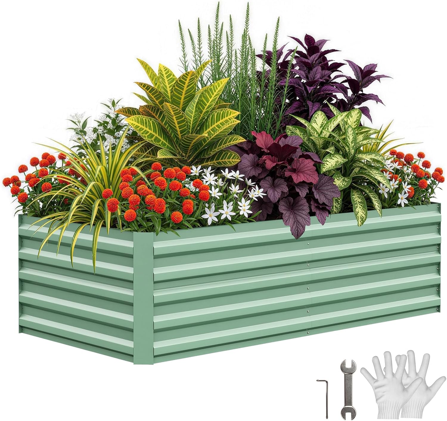 Planter Raised Metal - Tacleekii 8x4x2ft Galvanized Raised Garden Bed