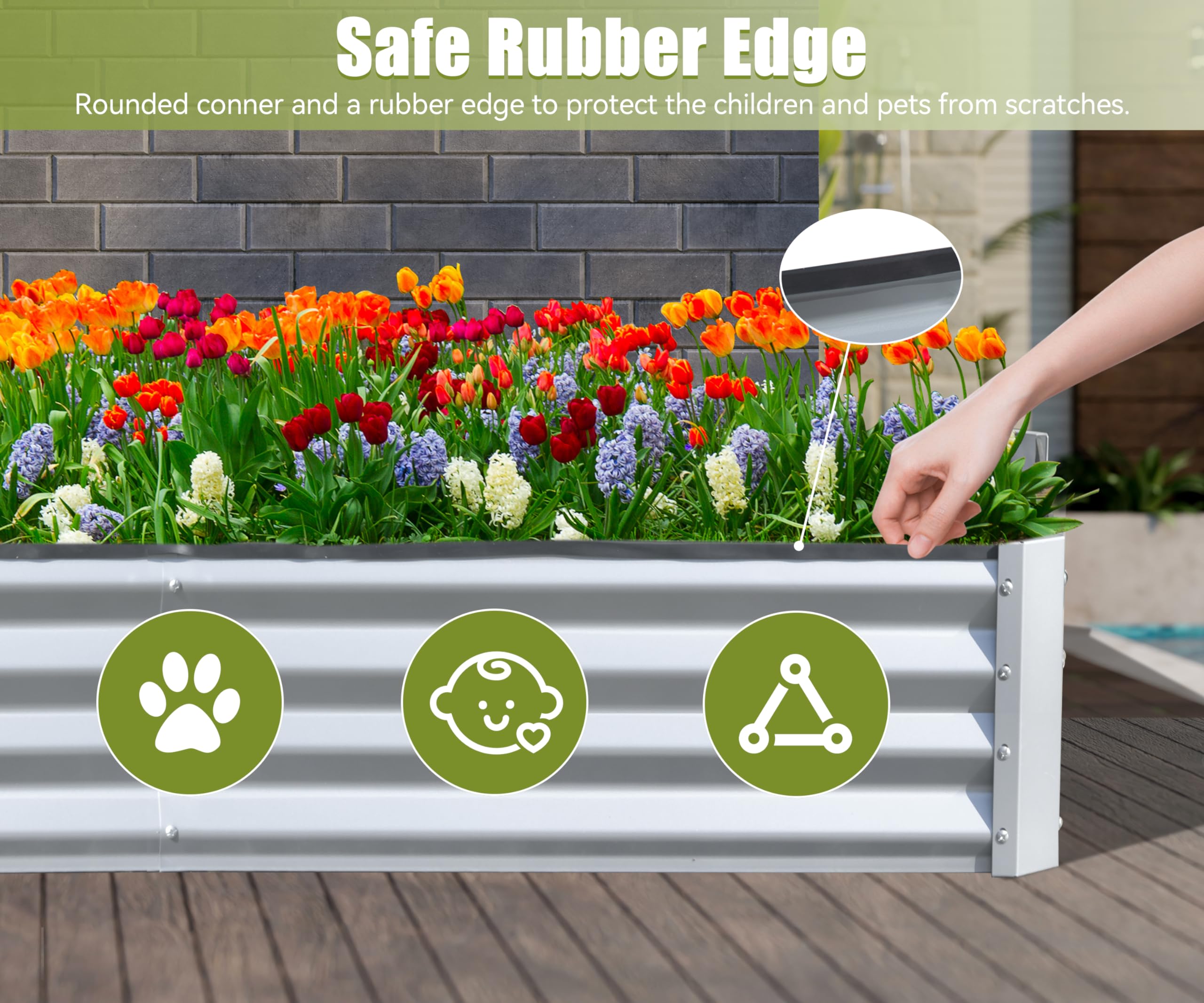 6x3x1ft Galvanized Raised Gard - Planter Raised Metal 评论和价格