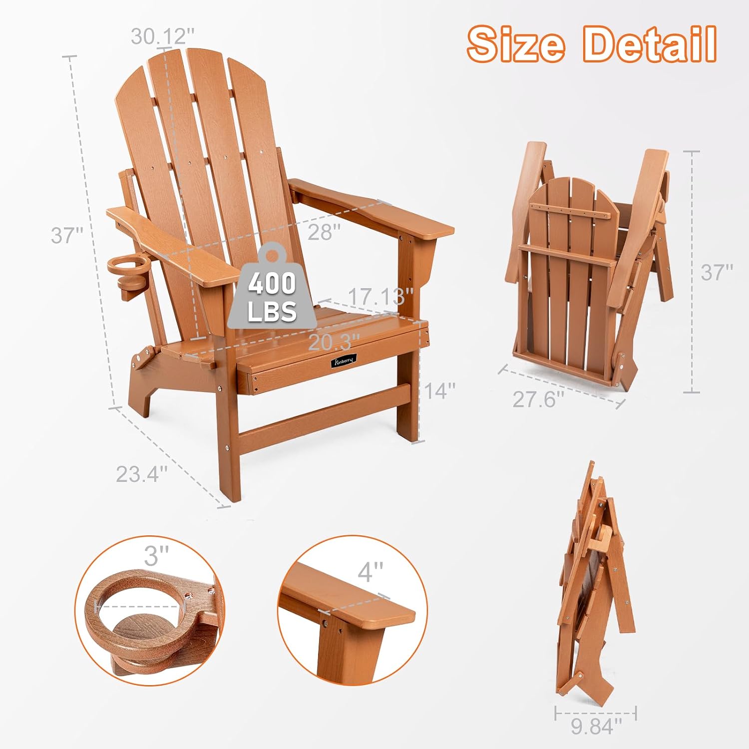 Oversized Folding Adirondack C - Adirondack Chair Wood 评论和价格