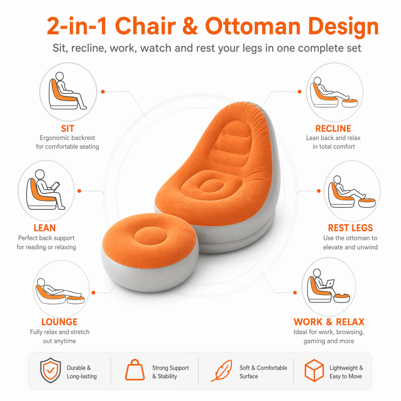Flocking Inflatable Lazy Sofa  - Outdoor Furniture Designer 评论和价格