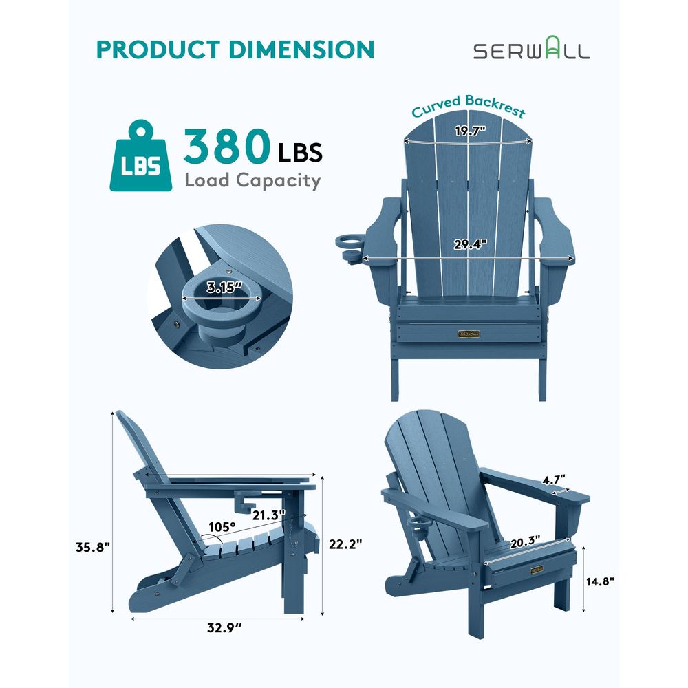 Folding Adirondack Chair with  - Adirondack Chair Wood 评论和价格