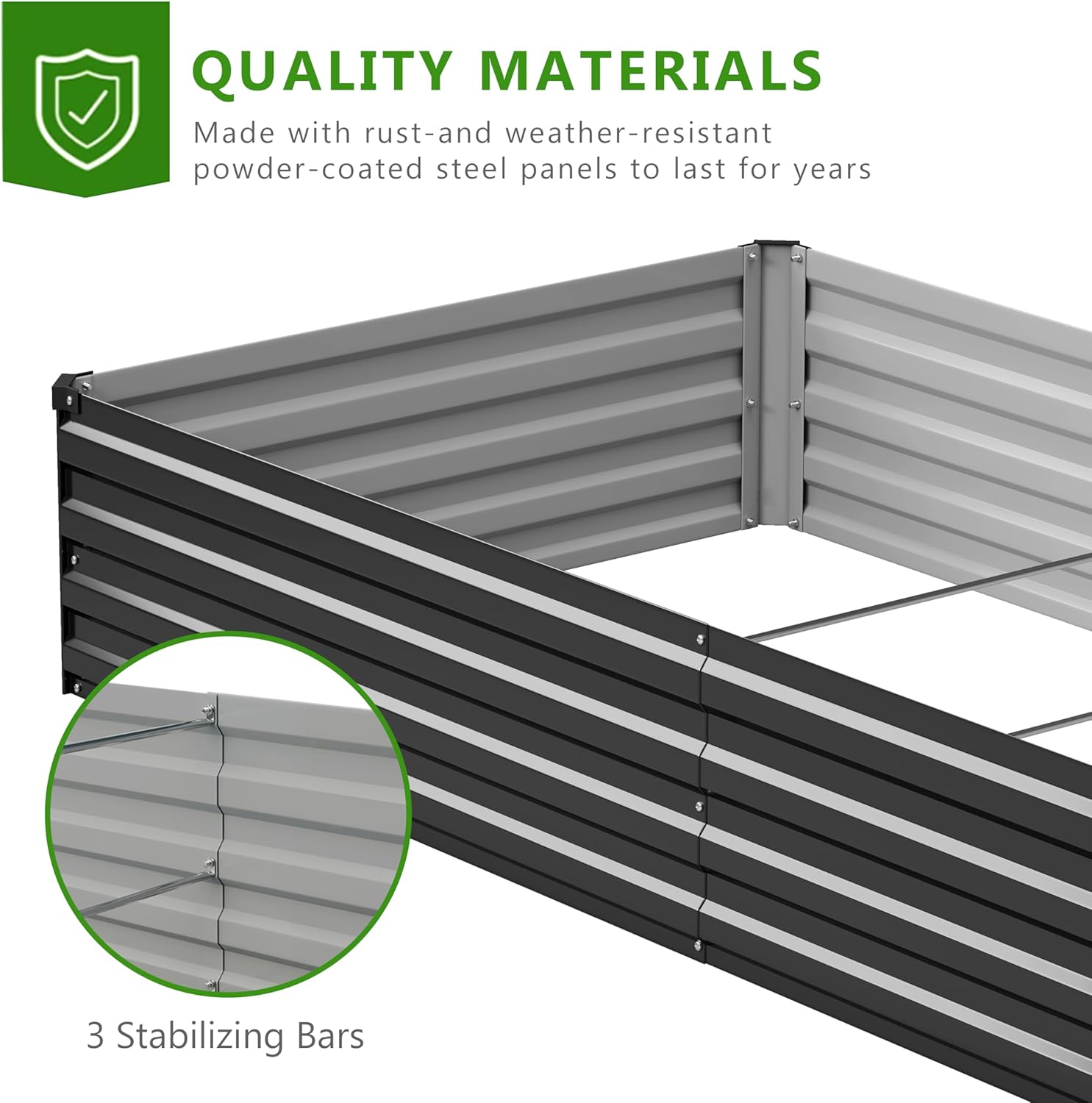2PCS 10x3x1ft Galvanized Raise - Planter Raised Metal 评论和价格
