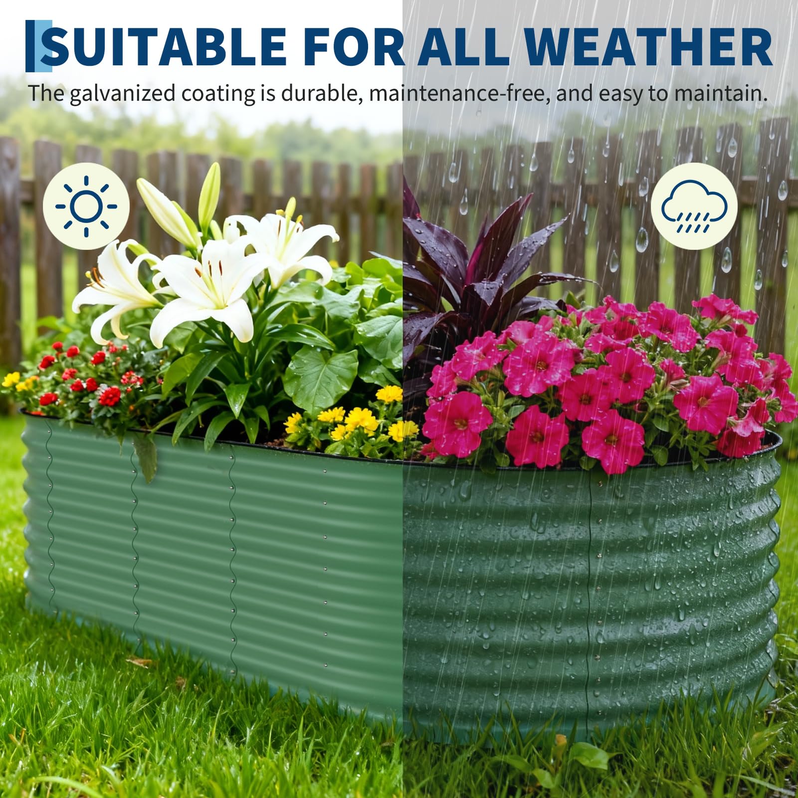 2 Pack 8x4x1.5ft Galvanized Ra - Planter Raised Metal 评论和价格