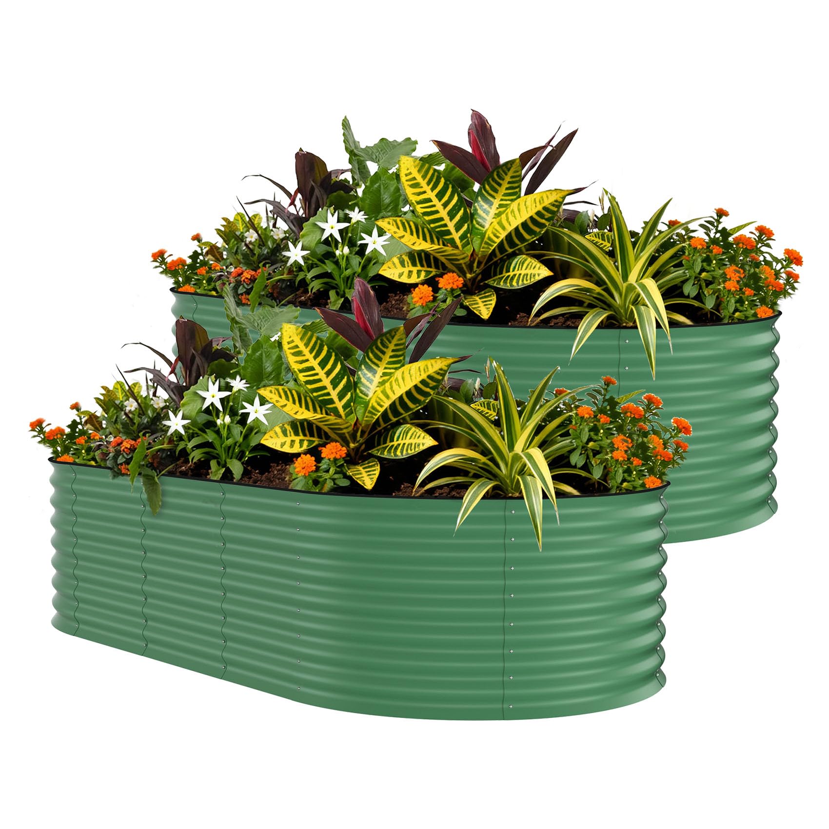 2 Pack 8x4x1.5ft Galvanized Ra - Planter Raised Metal 评论和价格