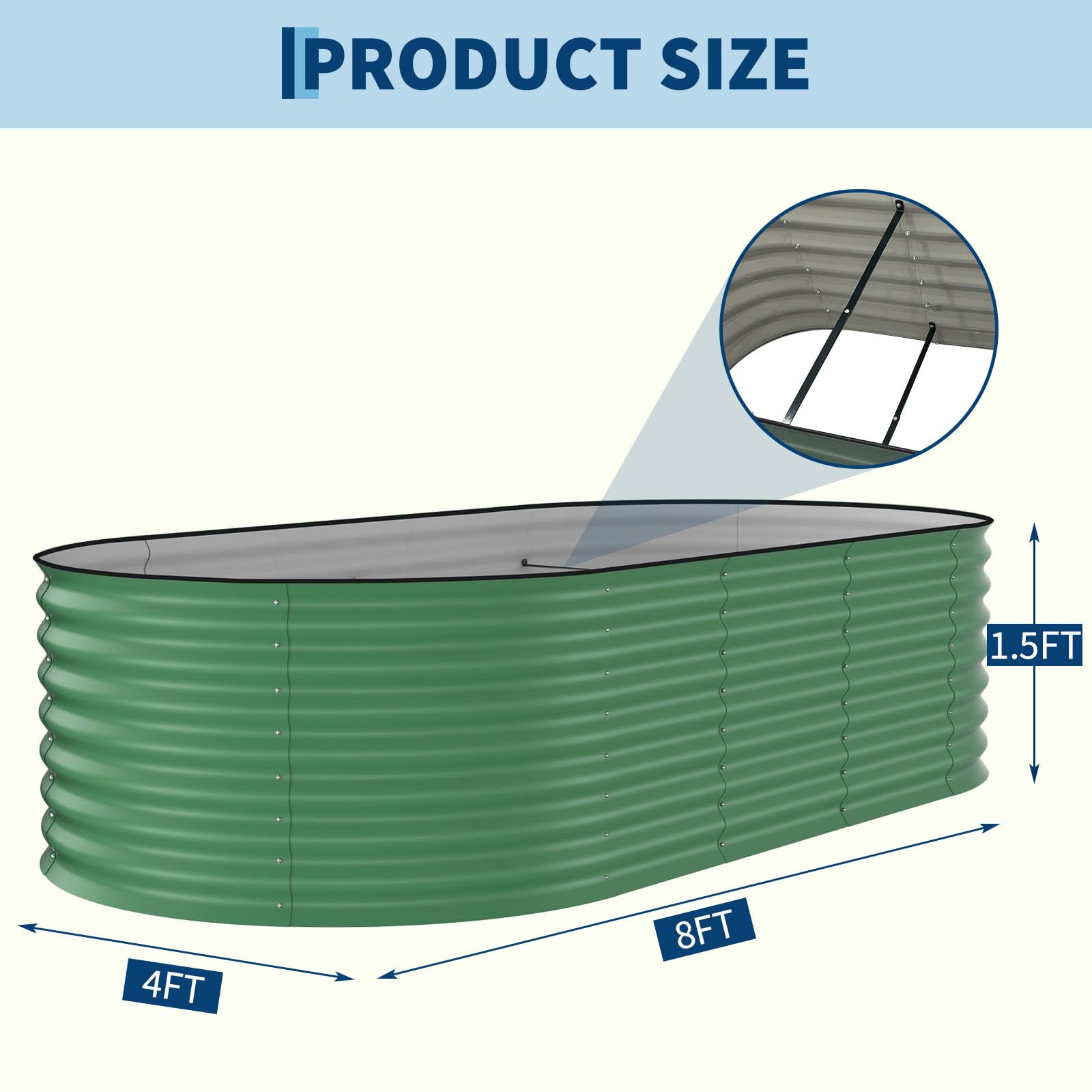2 Pack 8x4x1.5ft Galvanized Ra - Planter Raised Metal 评论和价格