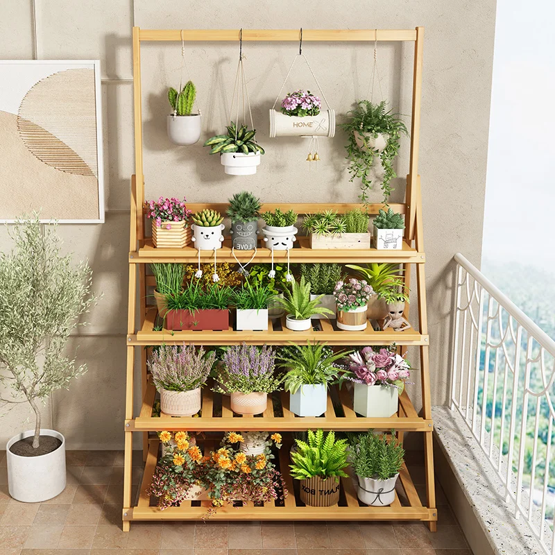 Solid Wood Flower Shelf Plant  - Outdoor Furniture Designer 评论和价格