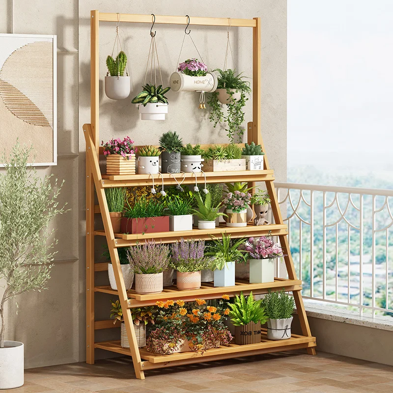 Solid Wood Flower Shelf Plant  - Outdoor Furniture Designer 评论和价格