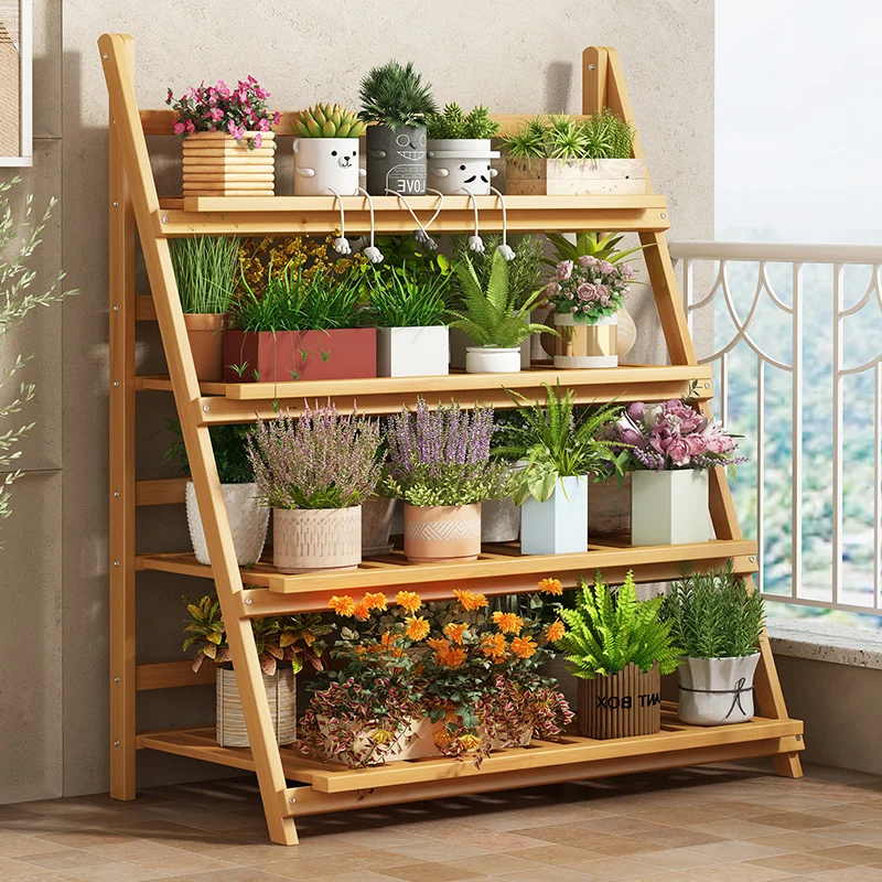 Solid Wood Flower Shelf Plant  - Outdoor Furniture Designer 评论和价格