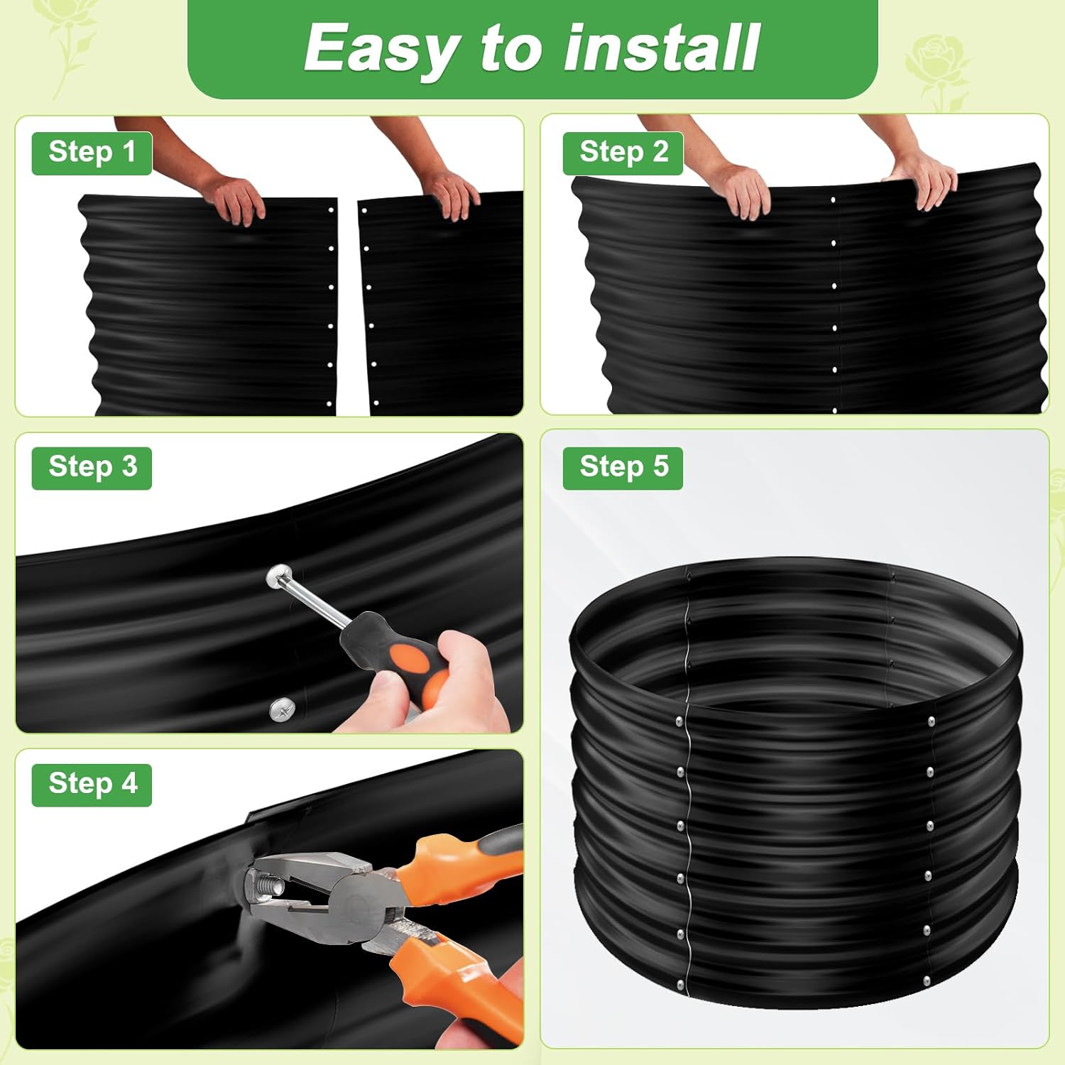 2 Pack 2x2x1.5ft Round Galvani - Planter Raised Metal 评论和价格