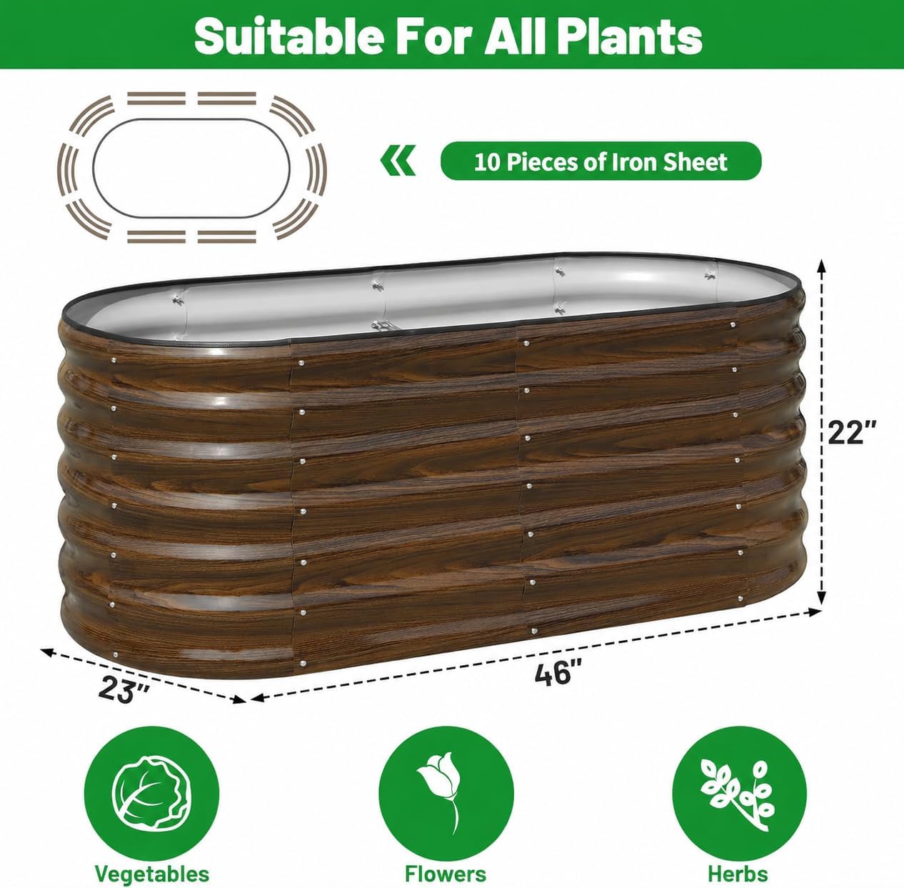 Galvanized Steel Raised Garden - Planter Raised Metal 评论和价格