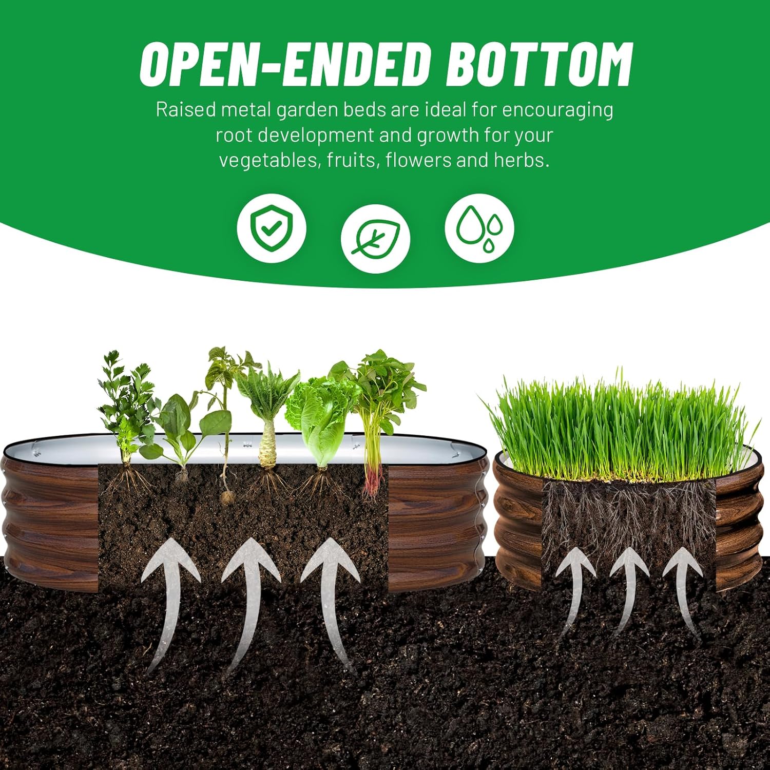 3-Pack Galvanized Steel Raised - Planter Raised Metal 评论和价格