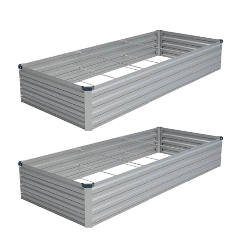 2 Pack 9x3x1FT Galvanized Rais - Planter Raised Metal 评论和价格