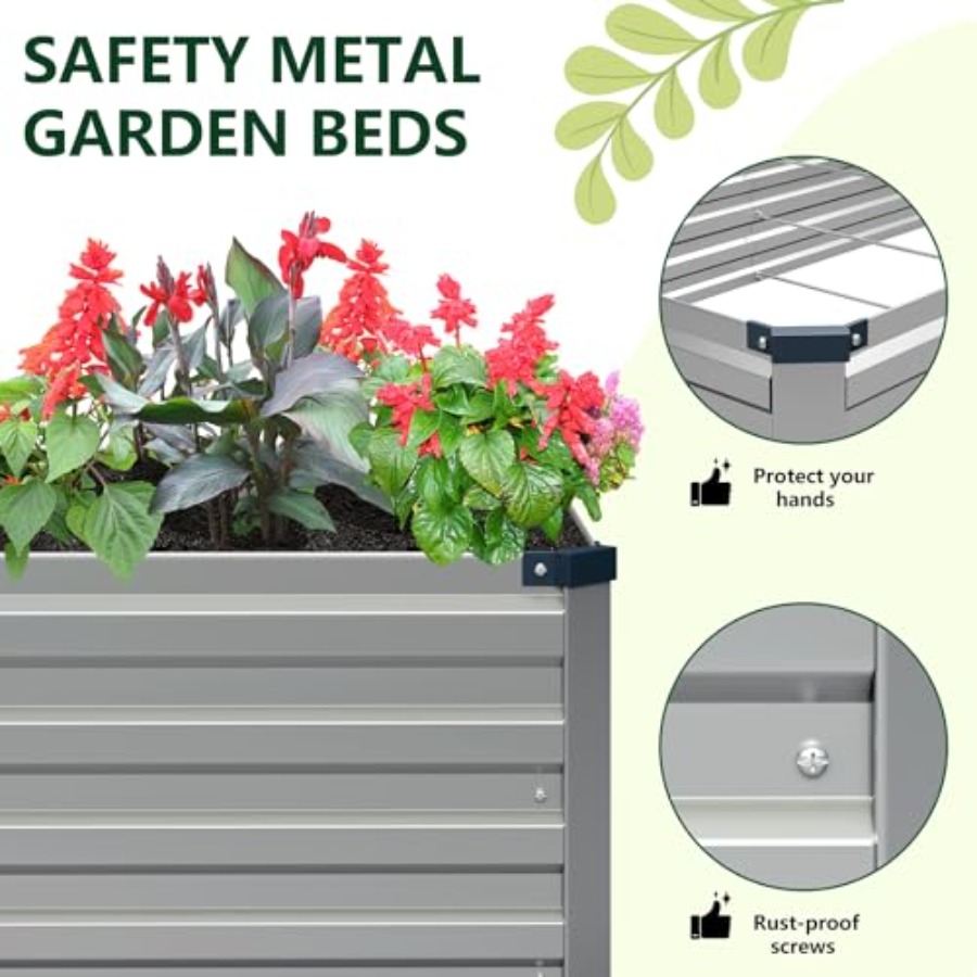 2 Pack 9x3x1FT Galvanized Rais - Planter Raised Metal 评论和价格