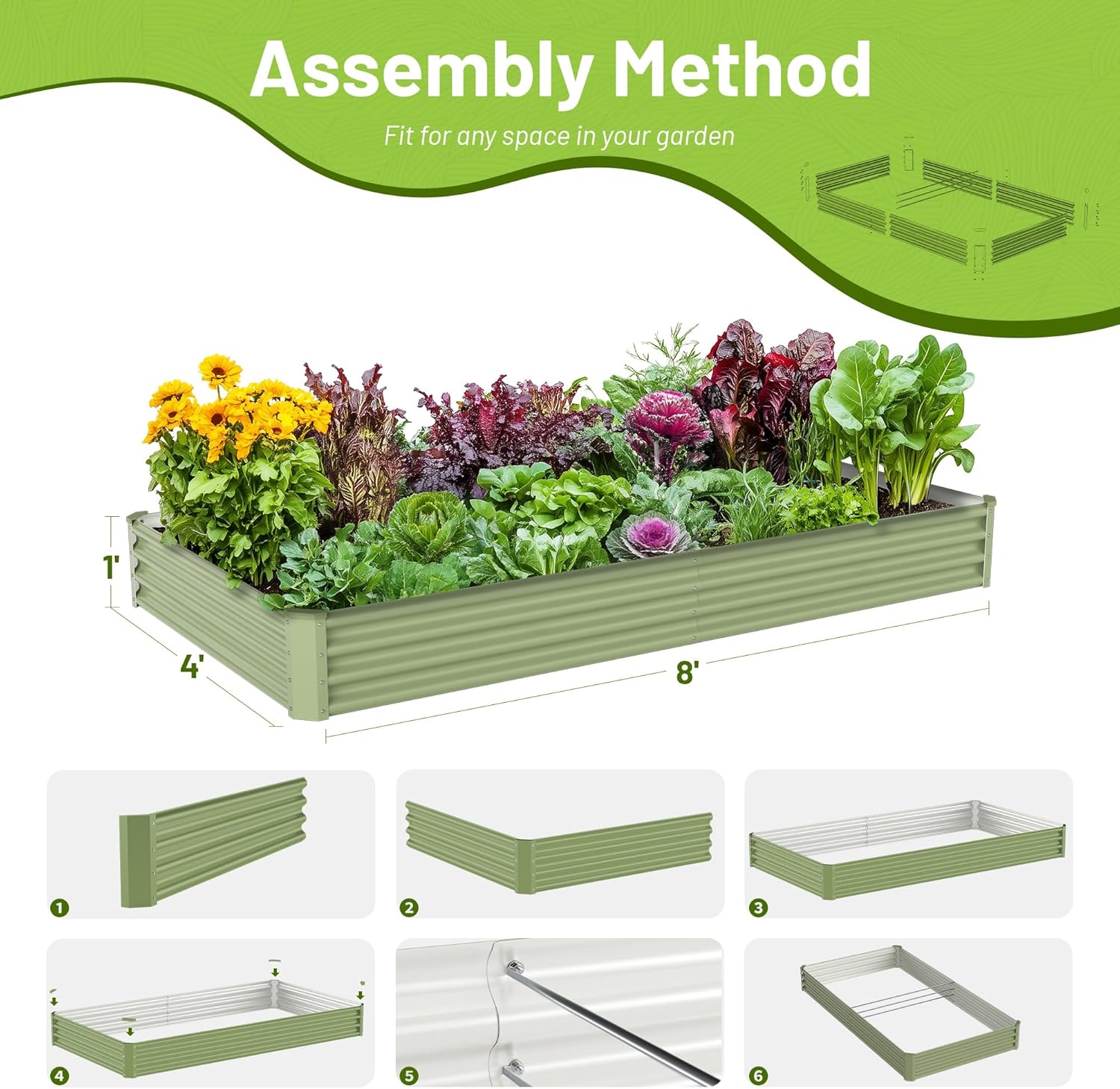 Outdoor Vegetable Gardening Me - Planter Raised Metal 评论和价格