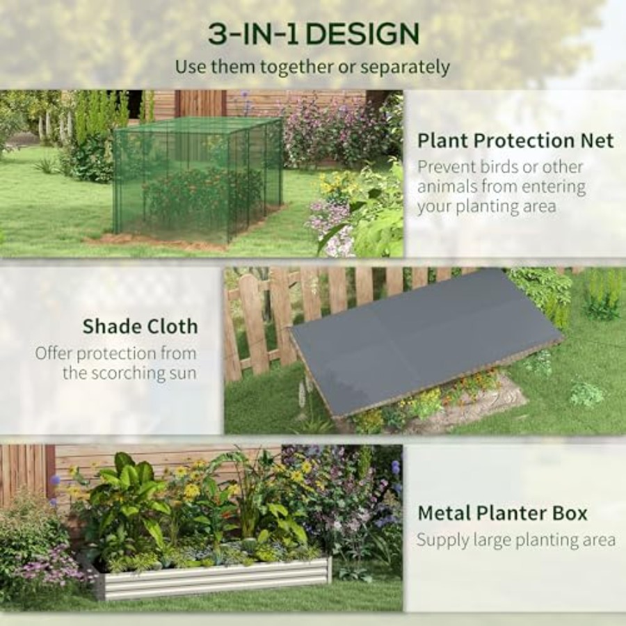 7.3 x 3.4 x 1 ft Galvanized Ra - Planter Raised Metal 评论和价格