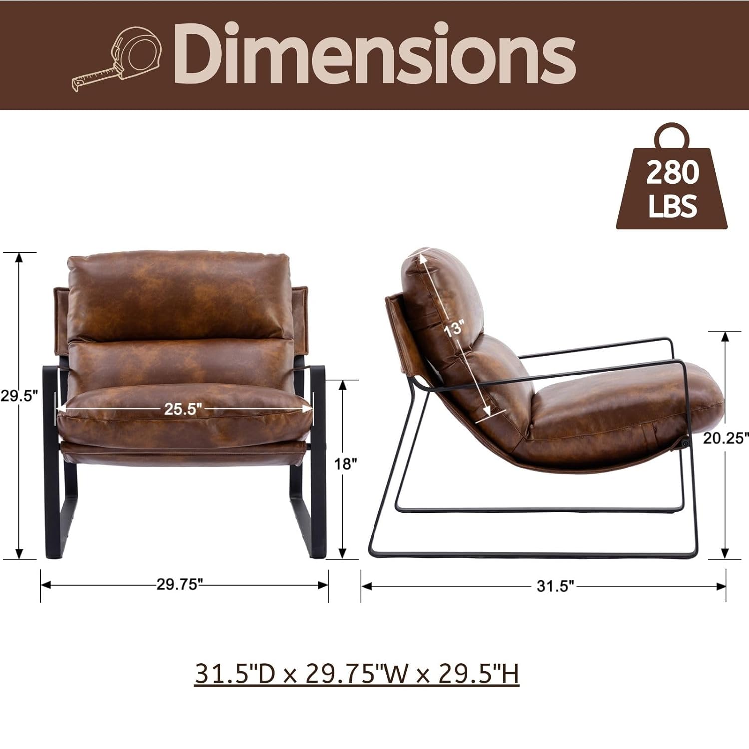 PU Leather Accent Armchair Set - Adirondack Chair Wood 评论和价格