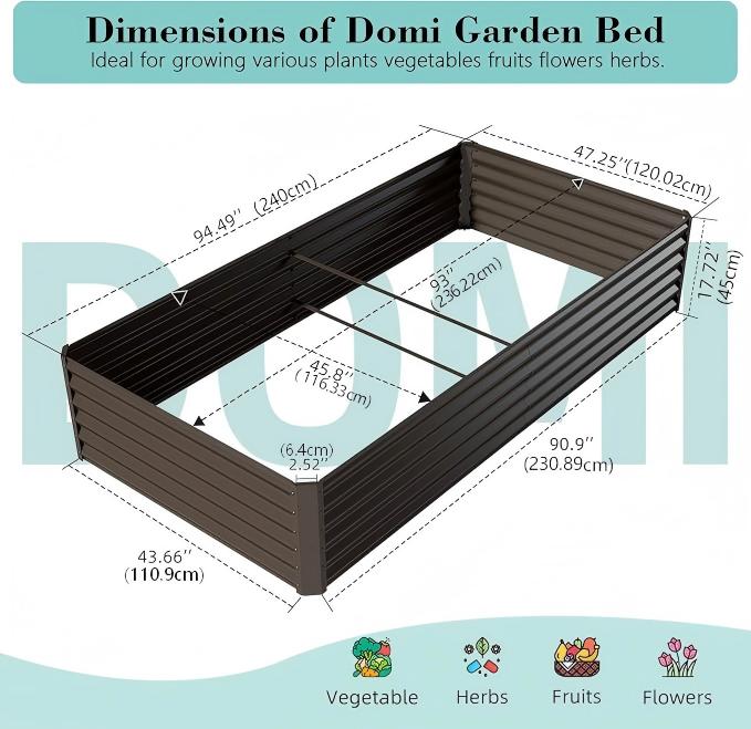 8X4X1.5 Ft Galvanized Raised G - Planter Raised Metal 评论和价格
