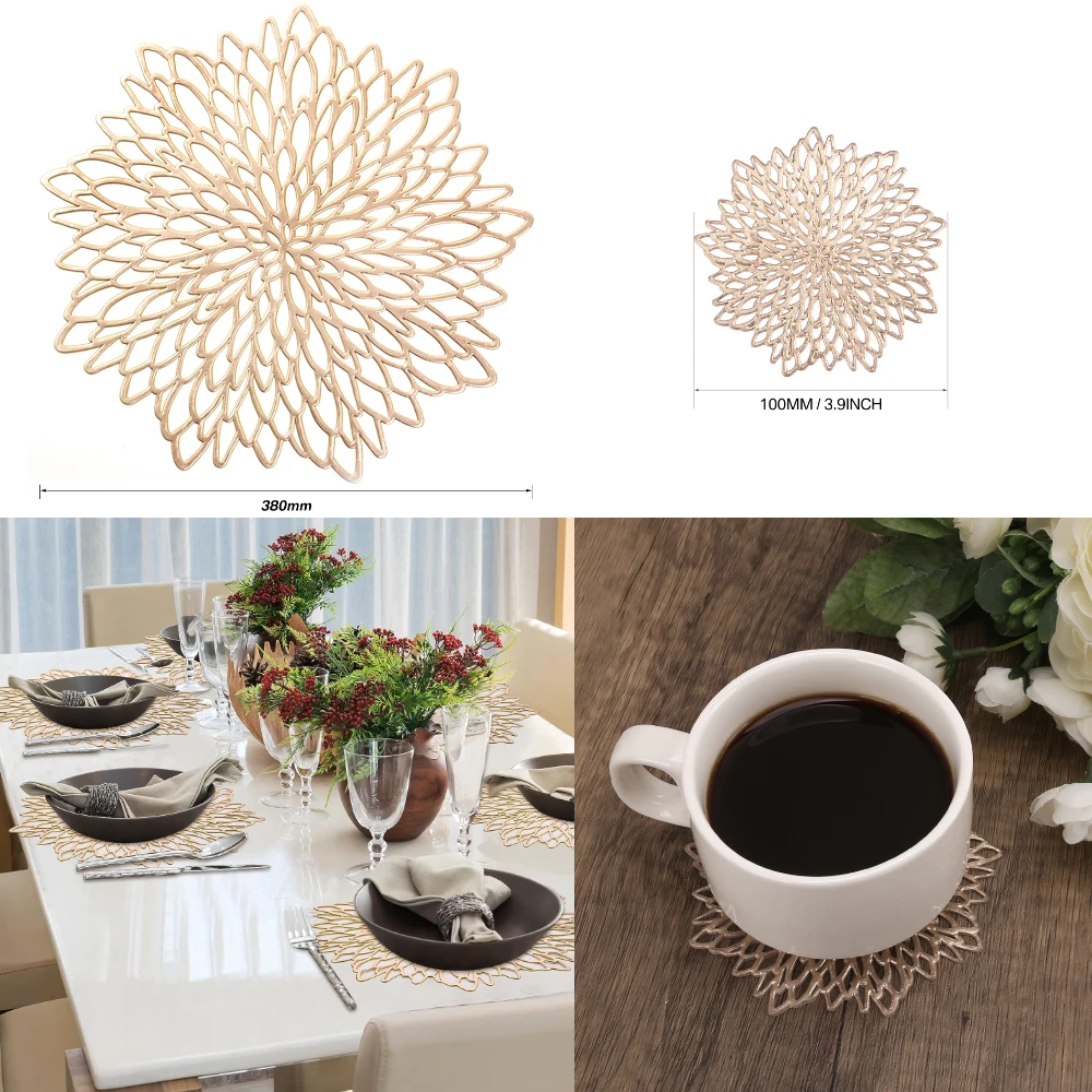 Set of 4 Metallic Placemats Se - Outdoor Furniture Designer 评论和价格